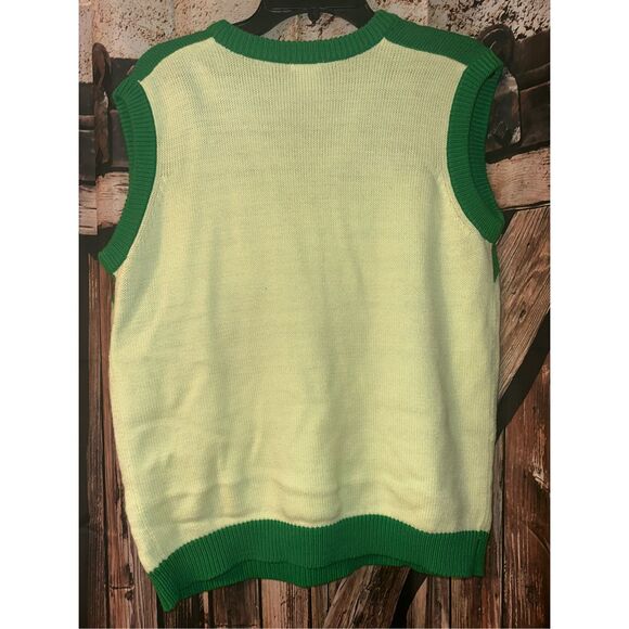 Argyle Sweater Vest  Rucci Wear- Mens Lime/Dk. Green/Blue/yellow size Large L Go - Picture 3 of 3